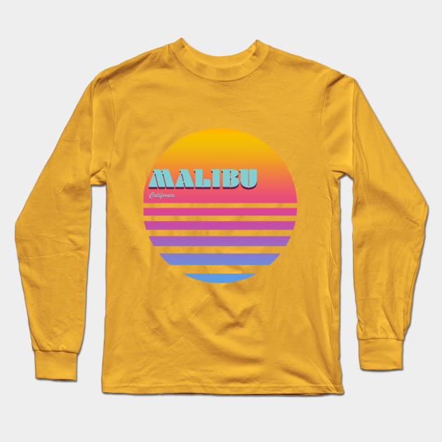 Malibu California Long Sleeve T-Shirt by SoCalDreamin